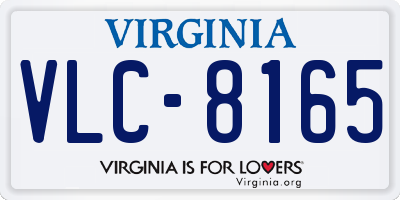 VA license plate VLC8165