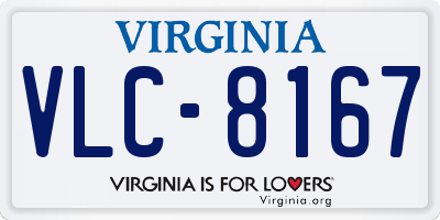VA license plate VLC8167