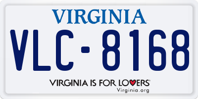 VA license plate VLC8168