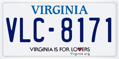 VA license plate VLC8171