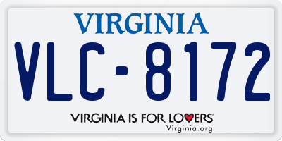 VA license plate VLC8172