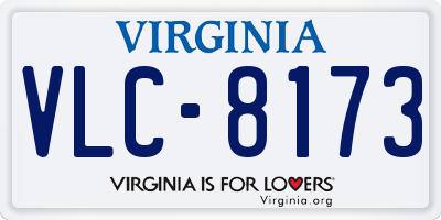 VA license plate VLC8173