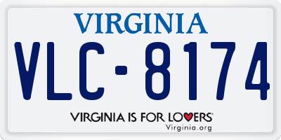 VA license plate VLC8174