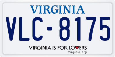 VA license plate VLC8175