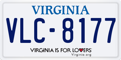 VA license plate VLC8177