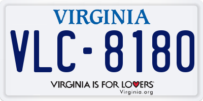 VA license plate VLC8180