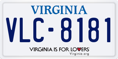 VA license plate VLC8181
