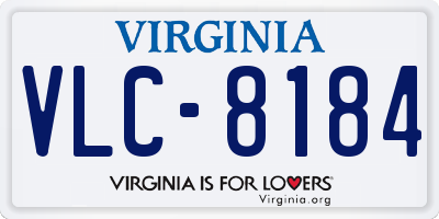 VA license plate VLC8184
