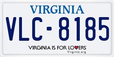 VA license plate VLC8185
