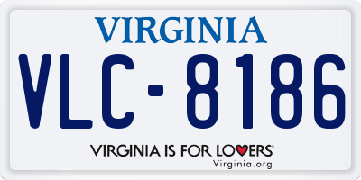 VA license plate VLC8186