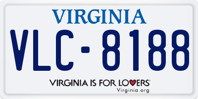 VA license plate VLC8188