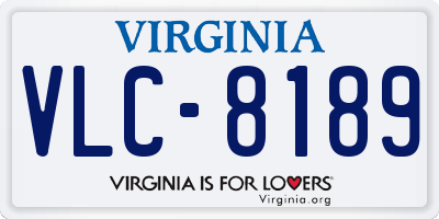 VA license plate VLC8189