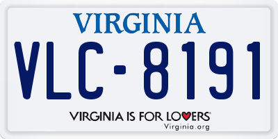 VA license plate VLC8191