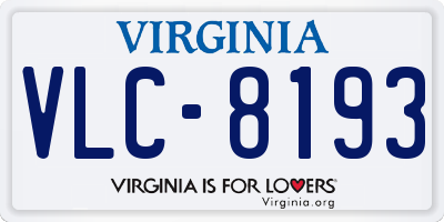 VA license plate VLC8193