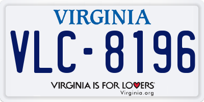 VA license plate VLC8196