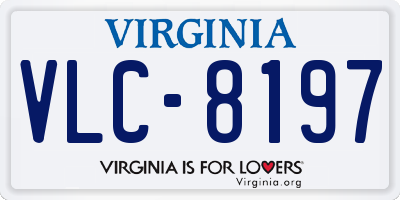 VA license plate VLC8197