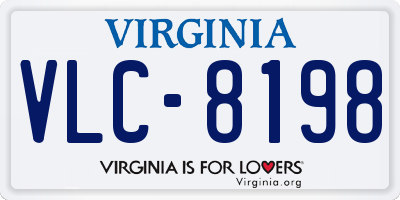 VA license plate VLC8198