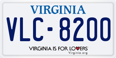 VA license plate VLC8200