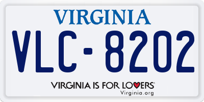 VA license plate VLC8202