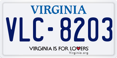 VA license plate VLC8203