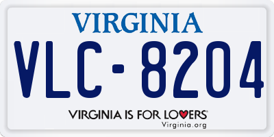 VA license plate VLC8204