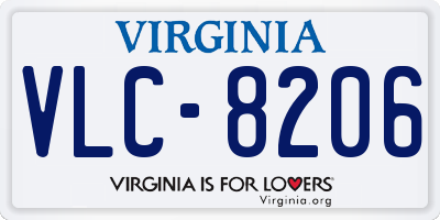 VA license plate VLC8206