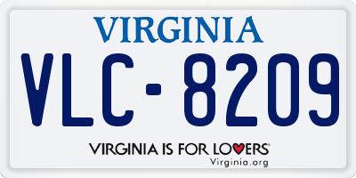 VA license plate VLC8209