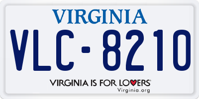 VA license plate VLC8210