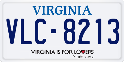 VA license plate VLC8213