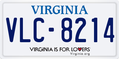 VA license plate VLC8214