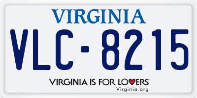 VA license plate VLC8215