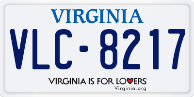 VA license plate VLC8217