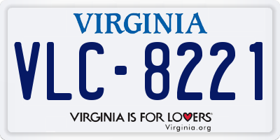 VA license plate VLC8221