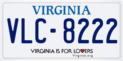 VA license plate VLC8222