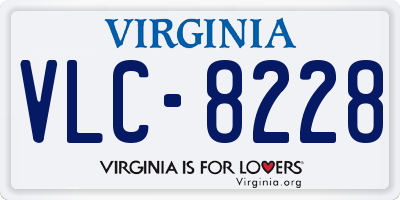 VA license plate VLC8228