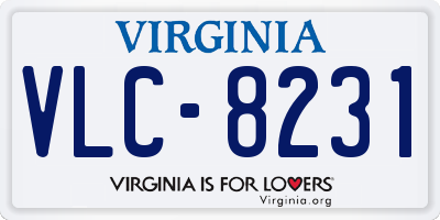 VA license plate VLC8231