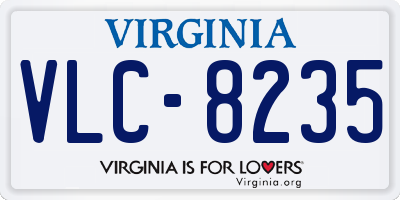 VA license plate VLC8235