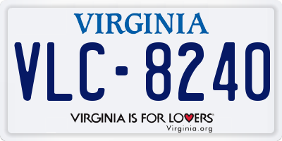 VA license plate VLC8240