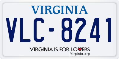 VA license plate VLC8241