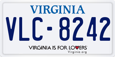 VA license plate VLC8242