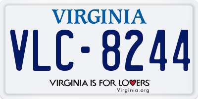 VA license plate VLC8244