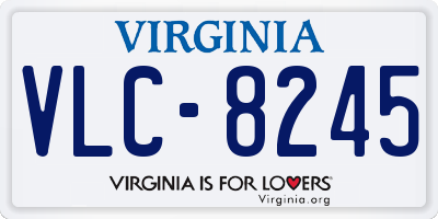 VA license plate VLC8245