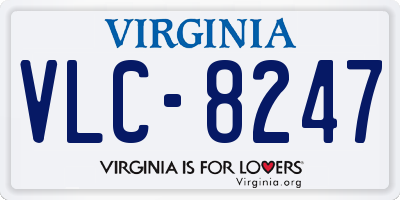 VA license plate VLC8247
