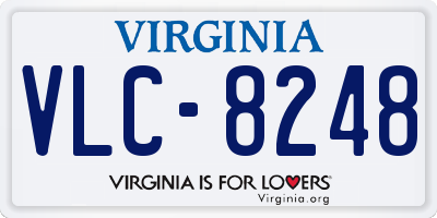 VA license plate VLC8248