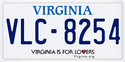 VA license plate VLC8254