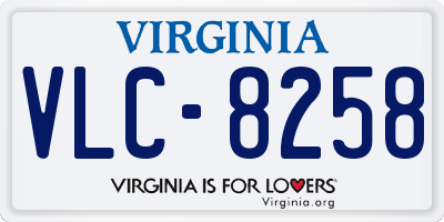VA license plate VLC8258