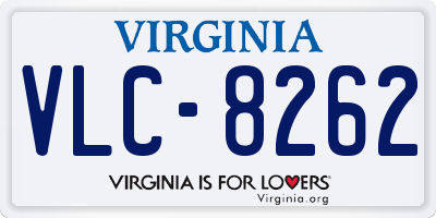 VA license plate VLC8262