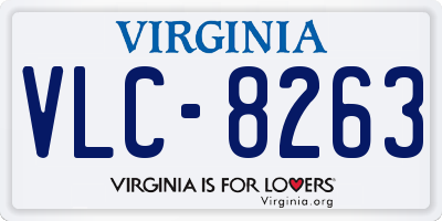 VA license plate VLC8263