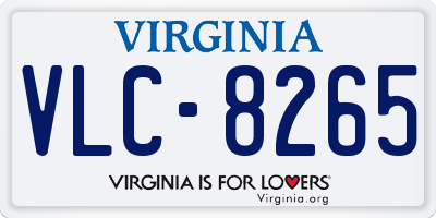 VA license plate VLC8265