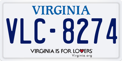 VA license plate VLC8274